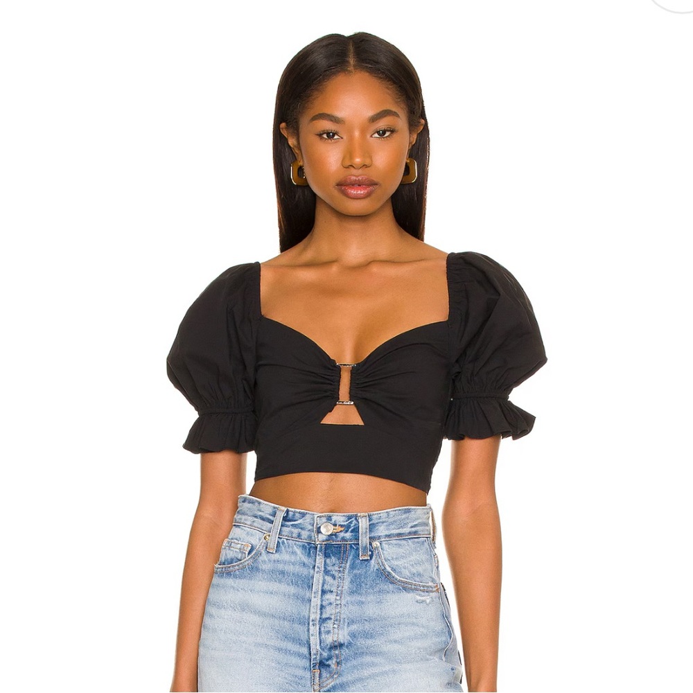 More to Come Elizabeth Puff Sleeve Top in Black
